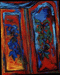 Red wardrobe . mixmedia on canvas , 100x80 cm , 2003.